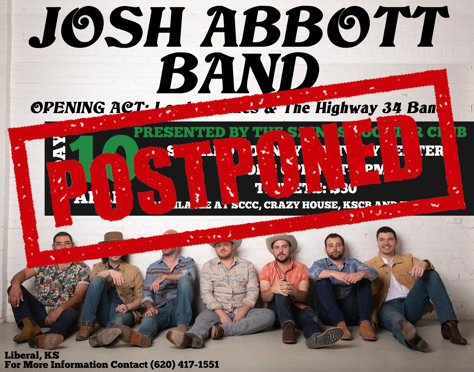 Josh Abbott Band Concert postponed