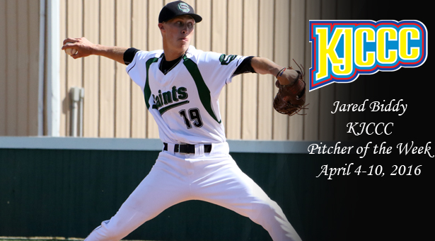 Jared Biddy Named KJCCC Co-Pitcher of the Week
