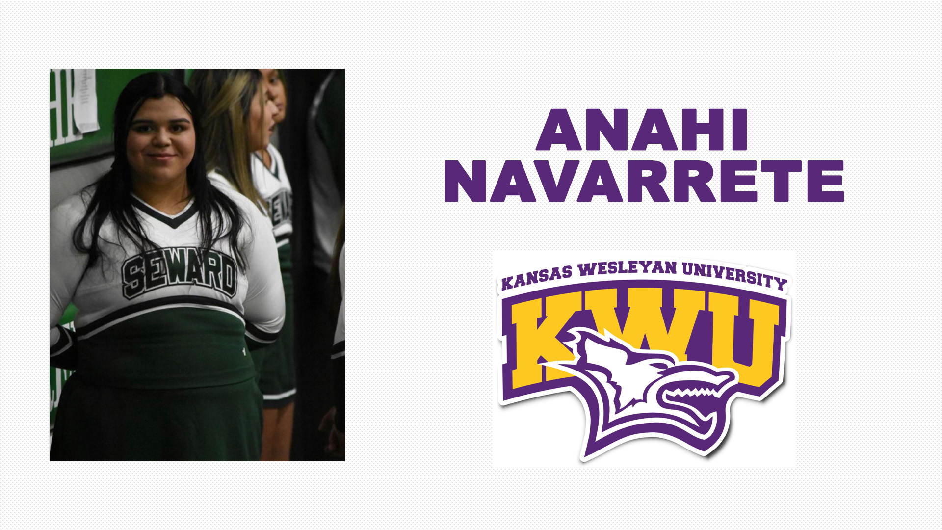 Anahi Navarrete signs with Kansas Wesleyan cheer team