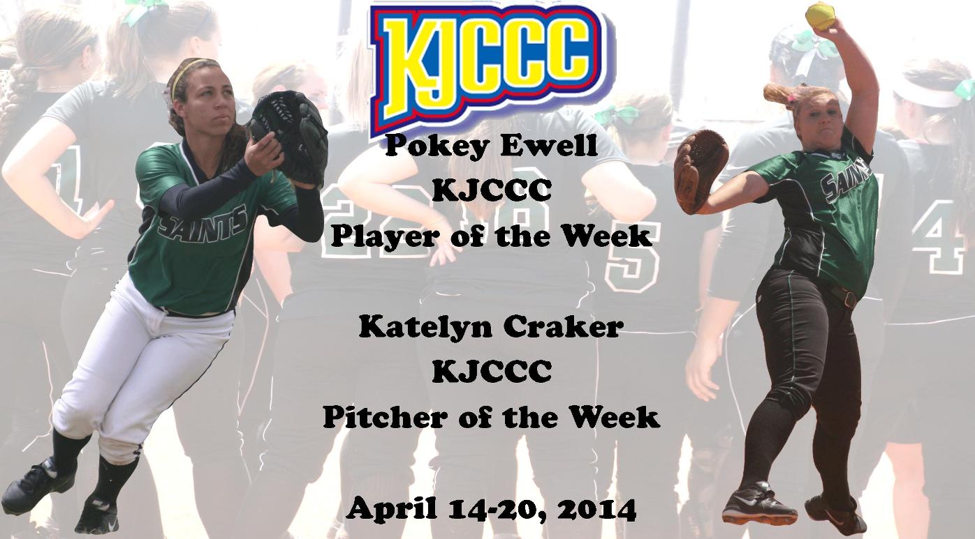 Ewell & Craker Named KJCCC Player & Pitcher of the Week