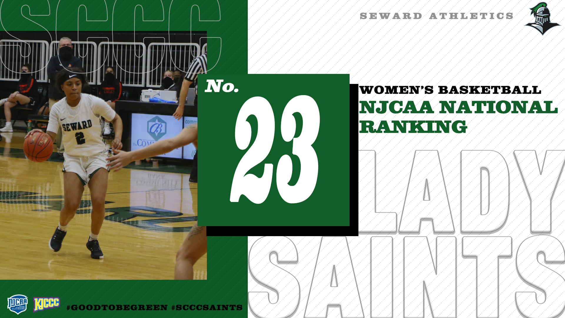 Lady Saints basketball moves up to No. 23