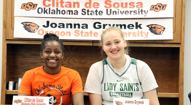 Pair of Lady Saints Sign With Pair of OSU's
