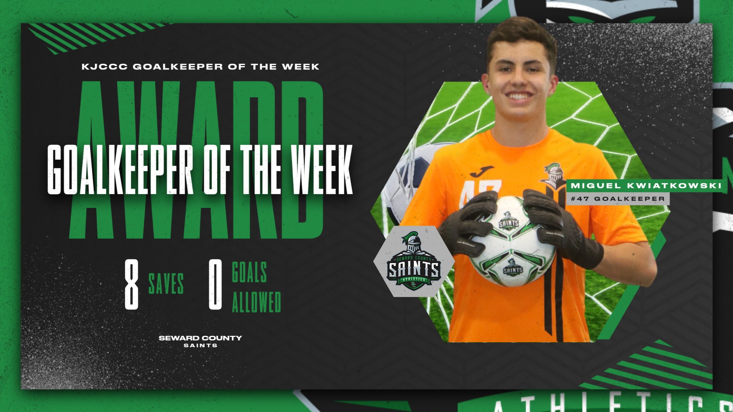 Shutout Win Earns Kwiatkowski KJCCC Goalkeeper of the Week Honors