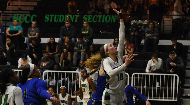 No. 19 Lady Saints hold off Cougars to win regular-season home finale