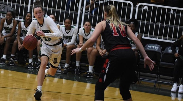 No. 15 Lady Saints continue dominance at Grenhouse with 85-55 win over Red Devils