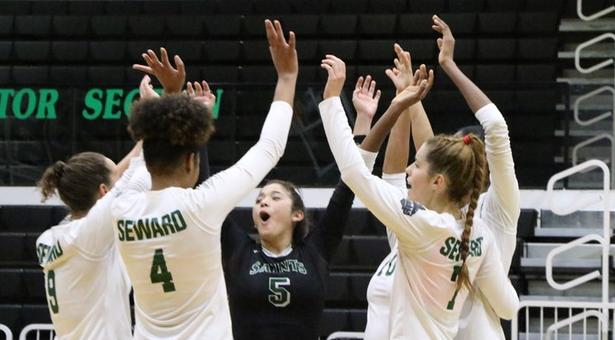No. 3 Lady Saints volleyball capture fourth straight Jayhawk West title