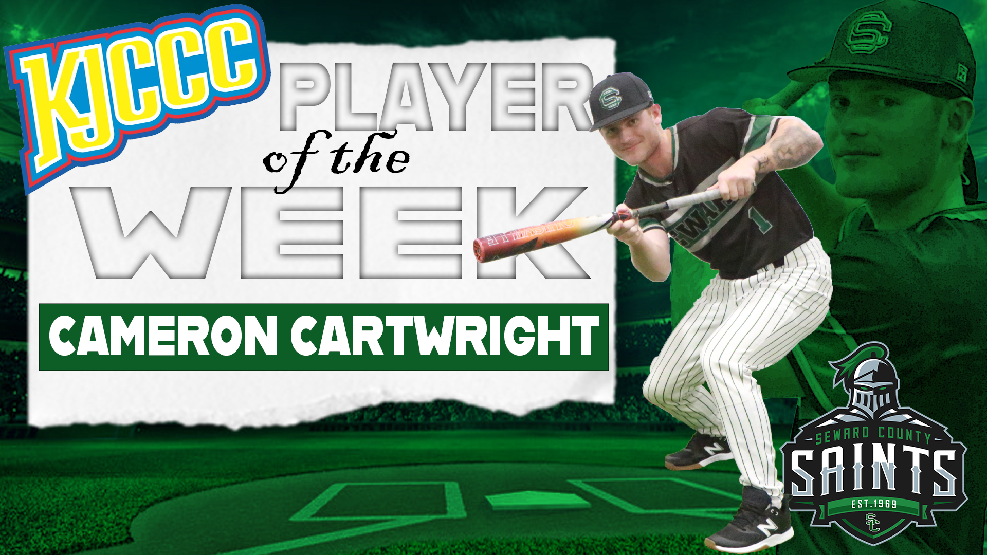 Cartwright Slugs Way to KJCCC West Player of the Week Honors